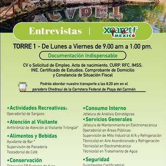 VACANTES.EXPERIENCIAS XCARET