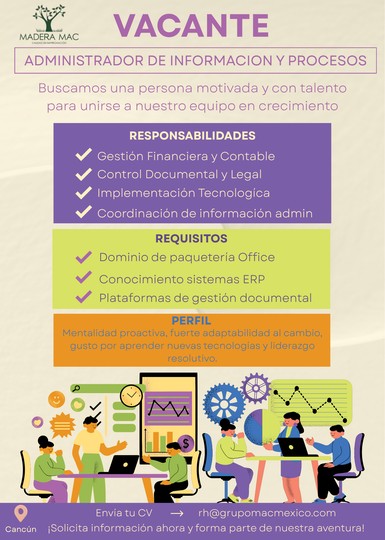 VACANTE MADERA MAC - Recursos Humanos GrupoMac