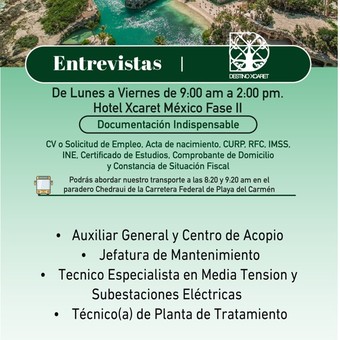 Vacantes Destino XCARET