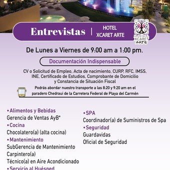 Vacantes Hotel Xcaret Arte