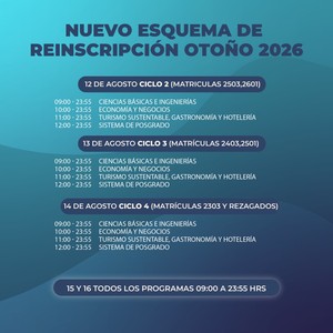 ¡Checa tus fechas de Reinscripción!