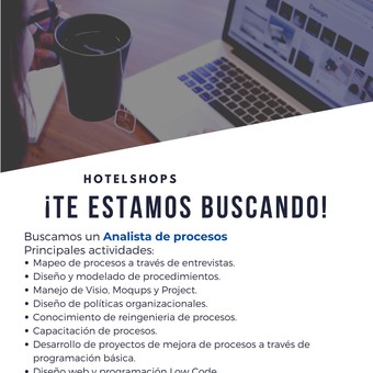 Analista de Procesos Hotel Shops