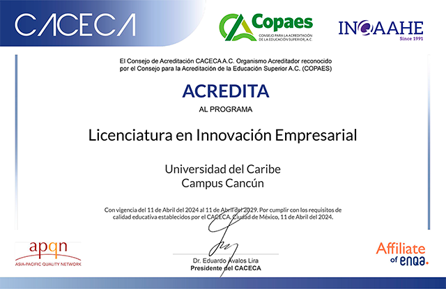Acreditación CACECA Innovación Empresarial
